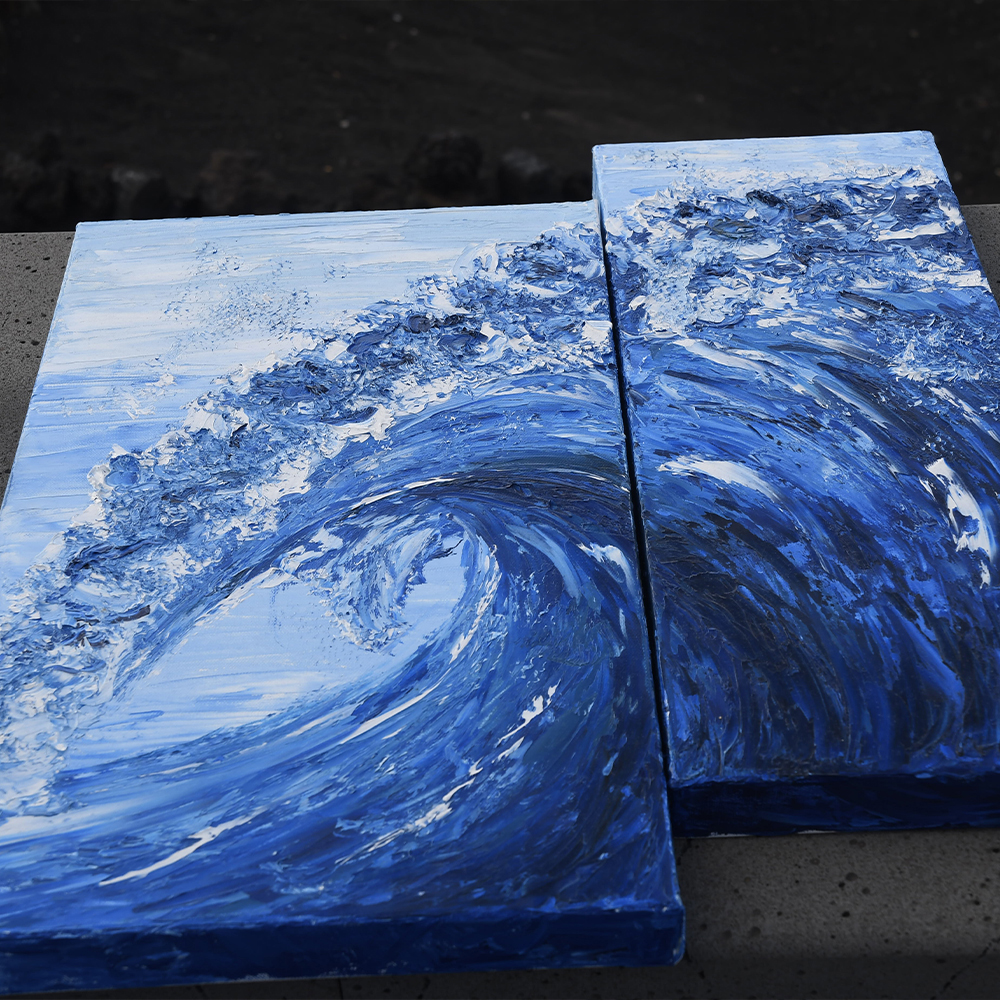 Wave in oil paint
