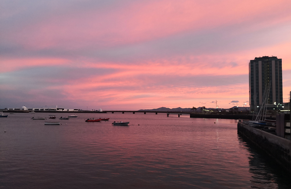 Costa de Arrecife al atardecer